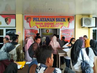 Adanya Pemberkasan PPPK Pemohon SKCK di Polres Kuansing Membludak